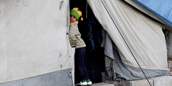 Un hogar en el campamento de Bekaa tras huir de Siria