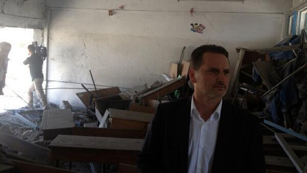 El Comisionado General de UNRWA, Pierre Krähenbühl, en rueda de prensa desde Gaza.