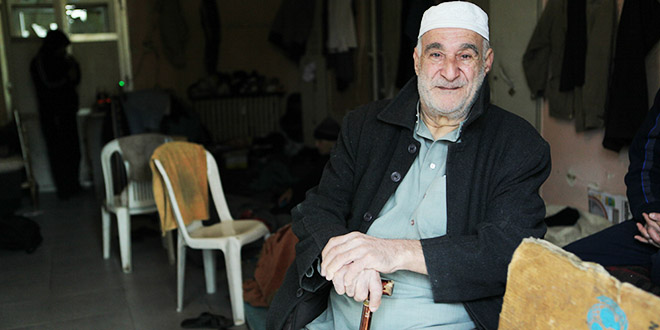 Abdallah Mohammad al-Sahli, huyó de Yarmouk y tuvo que irse de Jaramana