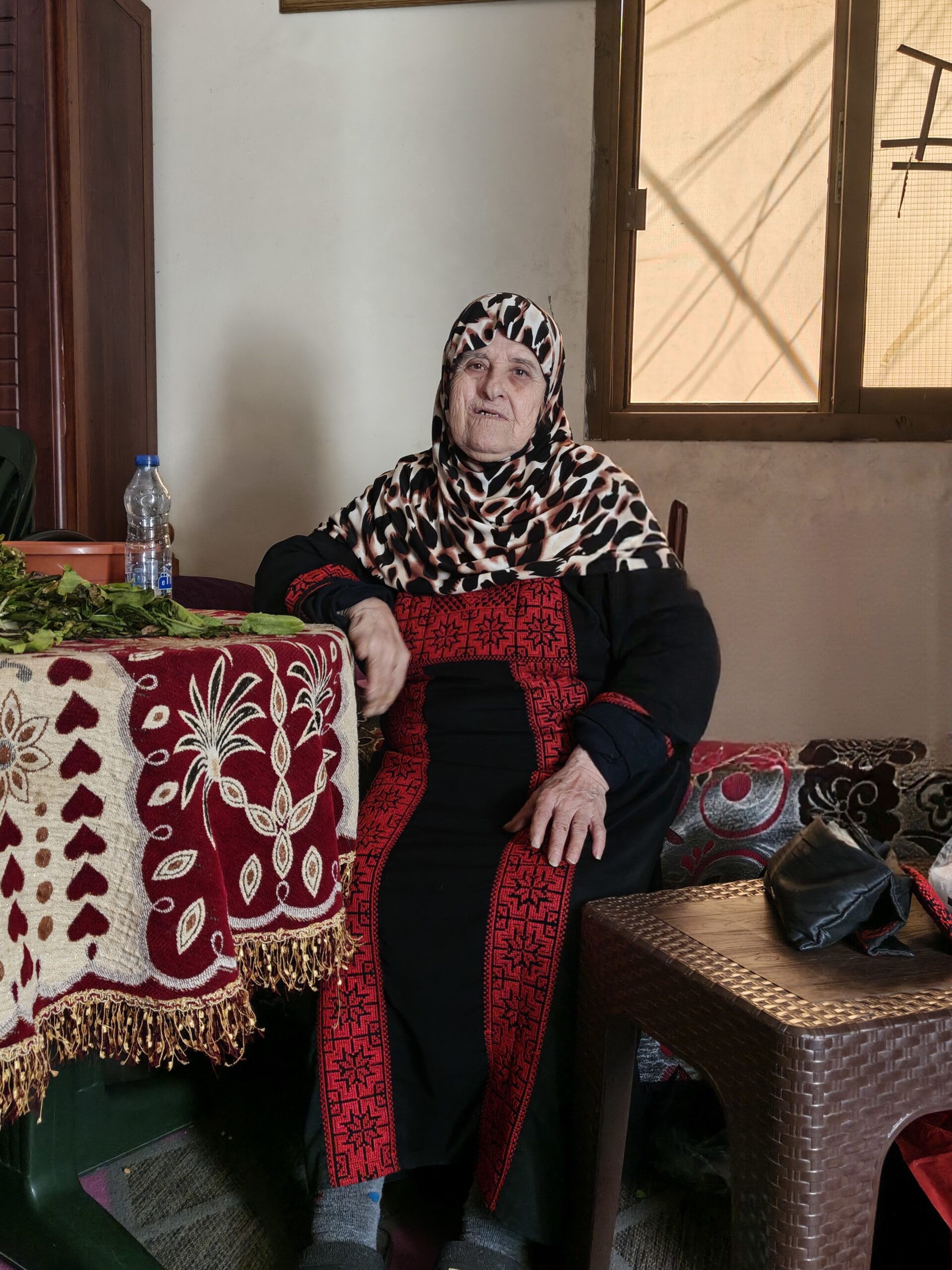 Amina Saleh Daher, refugiada palestina en Líbano, en su hogar