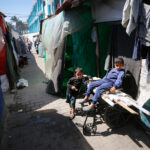 Niños desplazados en Gaza